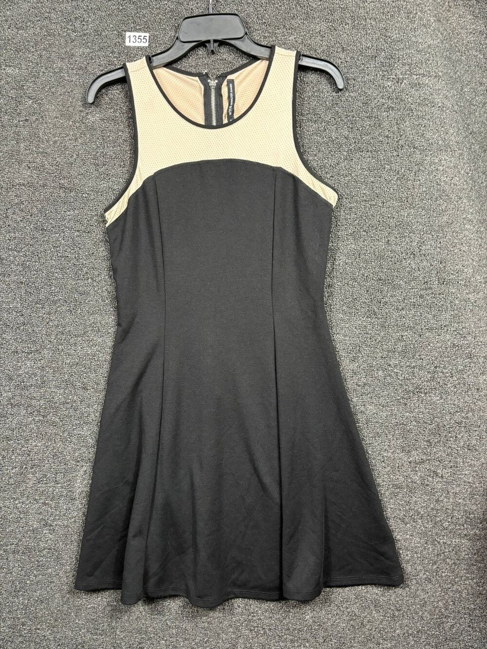 W118 By Walker Baker Cassie Dress Womens Size S Black Tan Sleeveless Back Zip